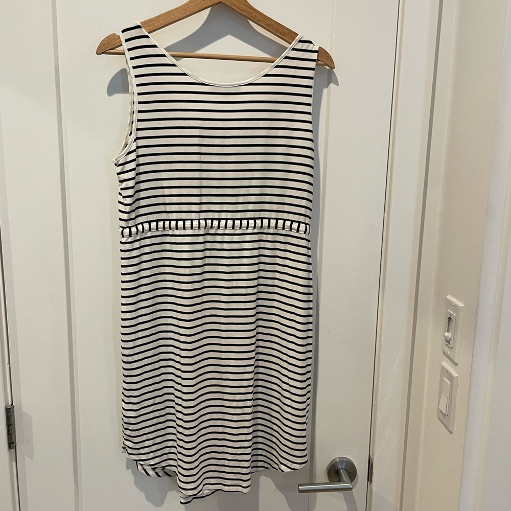 Maternity Button Front Drawstring Summer Dress - image 5